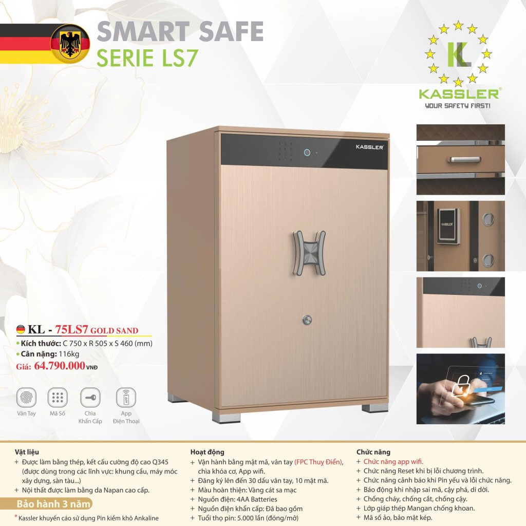KÉT SẮT THÔNG MINH KL-75LS7 GOLD SAND