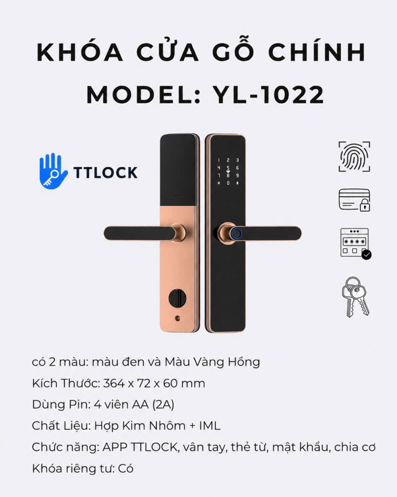 KHÓA CỬA GỖ YL-1022